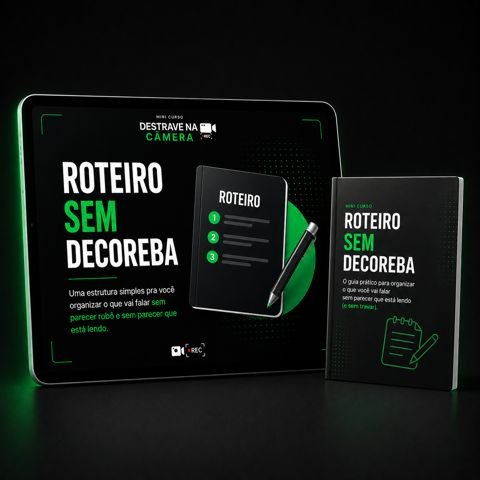 Mockup do módulo Roteiro Sem Decoreba do Destrave na Câmera