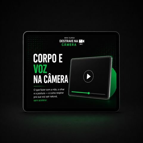 Mockup do módulo Corpo e Voz na Câmera do Destrave na Câmera