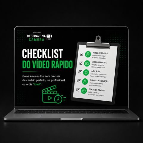 Mockup do bônus Checklist do Vídeo Rápido do Destrave na Câmera