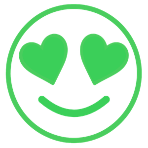 Emoji apaixonado com corações nos olhos